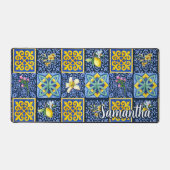 Carrelage vibrant bleu sarcelle motif sicilien Cit (Recto)
