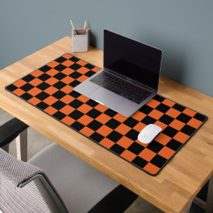 Carrés à carreaux géométriques rétro noir et orang