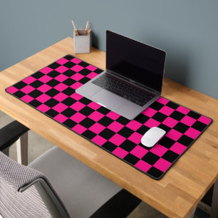 Carrés à carreaux rose vif noir géométrique rétro