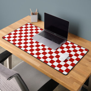 Carrés à damier rouge blanc géométrique rétro