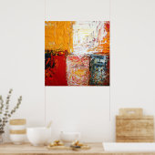 Carrés Abstraits Modernes Impression Affiches d'Ar (Cuisine)