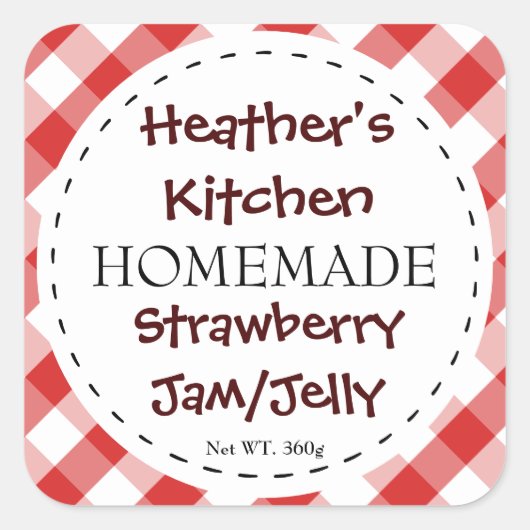 Carrés autocollants vérifiés pour confiture/gelée (Devant)