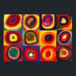 Carrés avec Poster vintage de cercles concentrés<br><div class="desc">Étude des couleurs. Carré et cercles concentrés (1913) Peinture de Wassily Kandinsky</div>