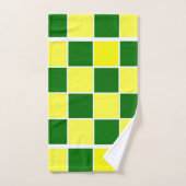 Carrés blancs, jaunes et verts (Serviette à main)