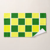 Carrés blancs, jaunes et verts (Serviette à main)