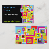 Carrés de couleur sur le carte de visite noir (Devant / Derrière)