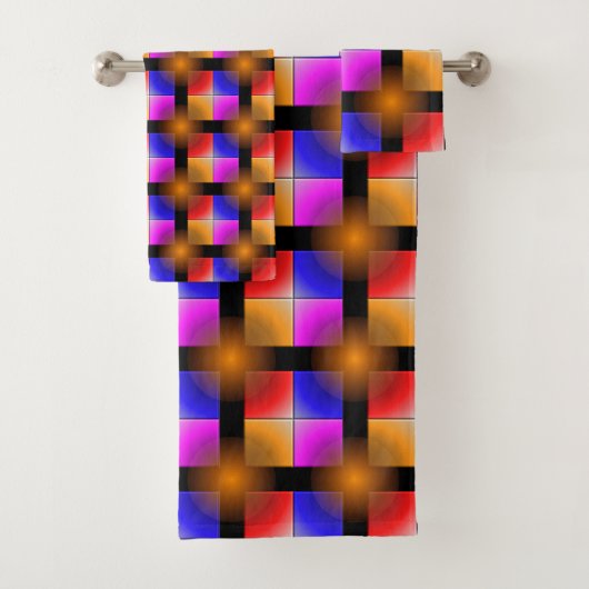 Carrés de couleur vive sur arrière - plan noir (En situation)