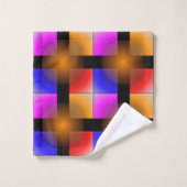 Carrés de couleur vive sur arrière - plan noir (Gant de toilette)