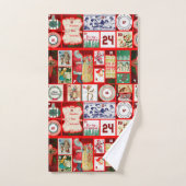 Carrés de l'illustration de Noël (Serviette à main)