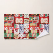 Carrés de l'illustration de Noël (Serviette à main)