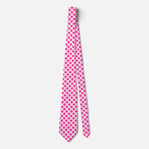 Carrés diagonaux - Rose Chaud sur Cravate Blanche