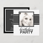 Carrés Dots Invitations de fête d'anniversaire (Devant / Derrière)