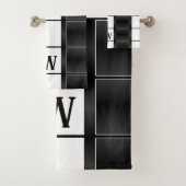 Carrés et lignes géométriques noirs et blancs (En situation)