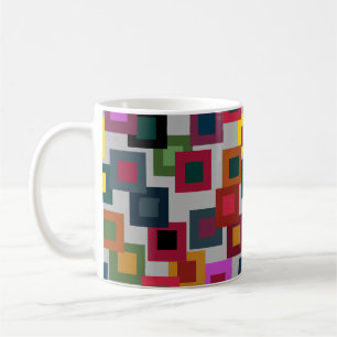 Carrés foncés sur Mug de café léger