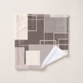 Carrés géométriques - Chocolat et crème (Gant de toilette)