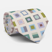 Carrés géométriques et bandes contrastées cravate (Roulé)