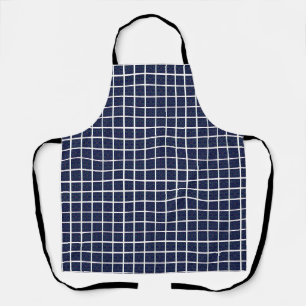 Carrés géométriques sur tablier bleu tout-dessus