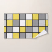 carrés jaunes et gris (Serviette à main)