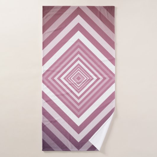 Carrés modernes de la Gradation rose et blanc (Serviette de bain)