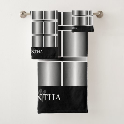 Carrés Noir Et Argent Et Motif De Tailles (En situation)