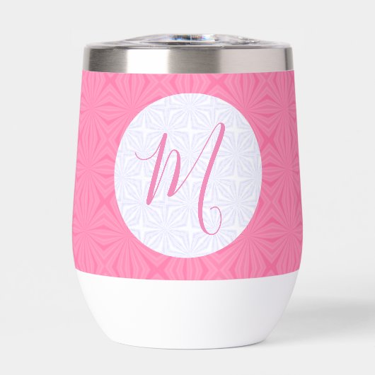 Carrés ondulés rose clair Initiale personnalisée (Avant)