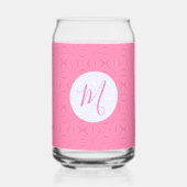 Carrés ondulés rose clair Initiale personnalisée (Verso)