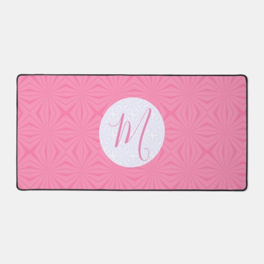 Carrés ondulés rose doux Initiale personnalisée (Recto)