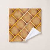 Carrés orange et ocre avec lancer abstrait d'échec (Gant de toilette)