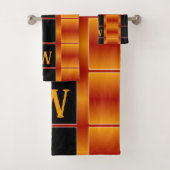 Carrés Orange Noir Et Doré (En situation)