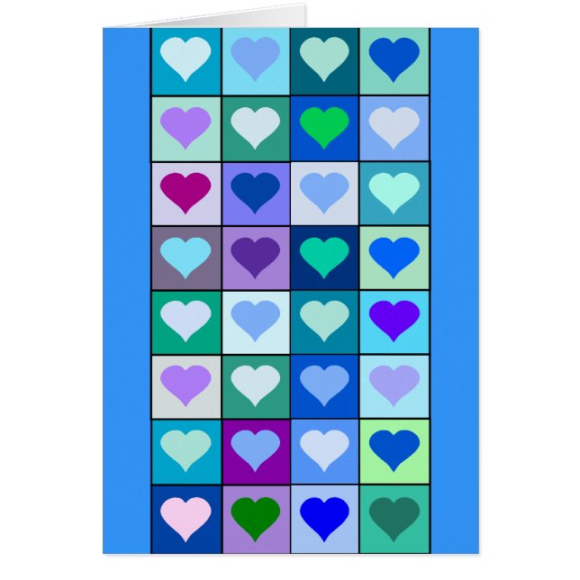 Carrés pourpres et bleus de coeur (Devant)