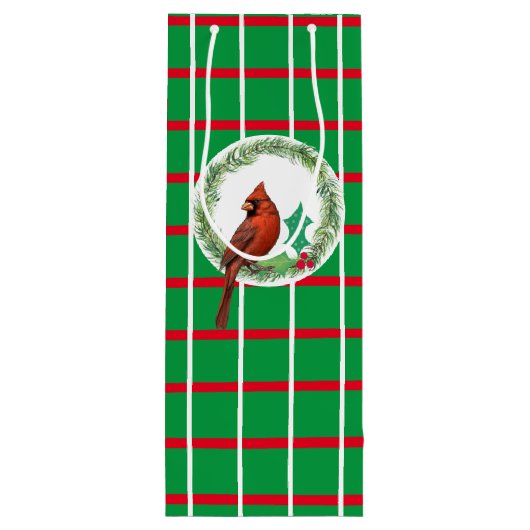 Carrés verts avec Rouge & Blanc Lignes Vin Sac Cad (Dos)