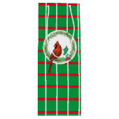 Carrés verts avec Rouge & Blanc Lignes Vin Sac Cad (Devant)