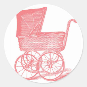 Carriage Baby Meisje Douche Stickers