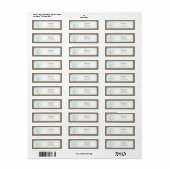 Carriage Baby shower Adreslabel - Blauw & Groen Etiket (Full Sheet)