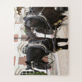 Carriage draft paarden legpuzzel (Verticaal)