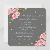 Carriage Grey Rose Rose Baby Shower Invitations (Dos)
