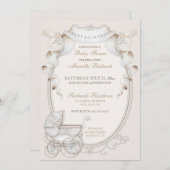  Carriage Ivory Creme Gingham Birds Kaart (Voorkant / Achterkant)