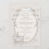 Carriage Ivory Creme Gingham Birds Kaart (Voorkant / Achterkant)