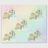 Carriage Magical Rainbow Princess Castle Cadeaupapier (Vlak)