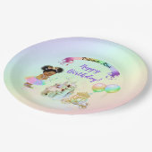 Carriage Magical Rainbow Princess Castle Papieren Bordje (Gekanteld)