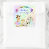 Carriage Magical Rainbow Princess Castle Vierkante Sticker (Tas)