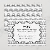 Carriage Pattern Quinceanera RSVP Kaartje (Voorkant / Achterkant)