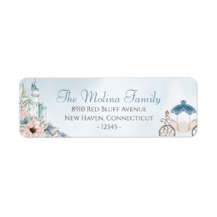 Carriage Return Address Cinderella Fairy Etiket