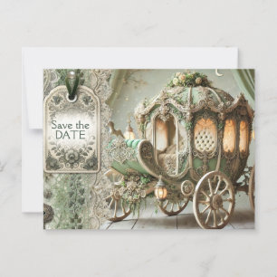  Carriage Wedding Aankondiging Briefkaart
