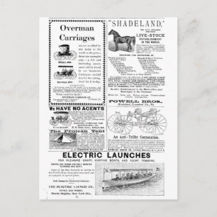 Carriages en meer advertenties briefkaart