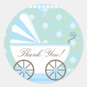 CarriageThank vintage vous autocollant de baby