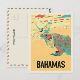 Carriboon Bahamas, typisch Caribische Iguana Postc Briefkaart