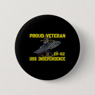 Carrier USS Independence CV-62 Veteranen Dag Vader Ronde Button 5,7 Cm