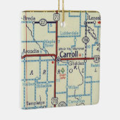 Carroll Iowa kaart Keramisch Ornament (Rechts)