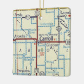 Carroll Iowa kaart Keramisch Ornament (Links)